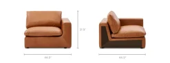 Fashion Dawson Leather Right Arm Sofa Armchairs And Accent Chairs|Leather Sofas