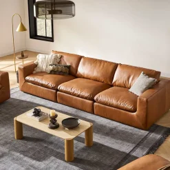 Fashion Dawson Leather Right Arm Sofa Armchairs And Accent Chairs|Leather Sofas