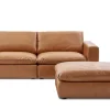 Best Dawson Leather Sofa with Ottoman Living Room Sets|Living Room Sets