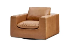 Hot Dawson Leather Swivel Armchair Armchairs And Accent Chairs