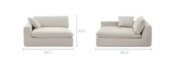 Best Dawson Left Wide Chaise Modular Sofas|Loveseats
