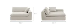 Sale Dawson Right Wide Chaise Modular Sofas|Loveseats