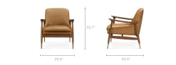 Fashion Desmond Leather Armchair Armchairs And Accent Chairs|Small Living Room Furniture