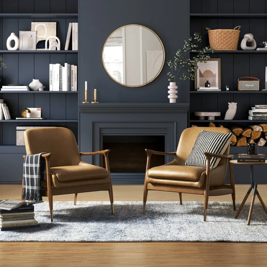 Fashion Desmond Leather Armchair Armchairs And Accent Chairs|Small Living Room Furniture