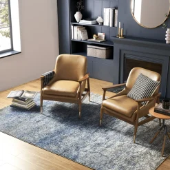 Fashion Desmond Leather Armchair Armchairs And Accent Chairs|Small Living Room Furniture