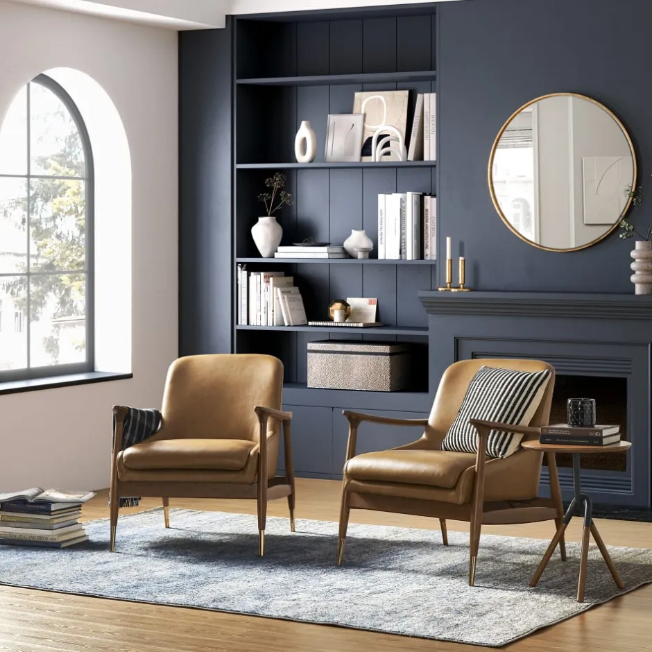Fashion Desmond Leather Armchair Armchairs And Accent Chairs|Small Living Room Furniture