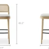 Discount Edith Cane Bar Stool, White Wash Stools & Bar Stools