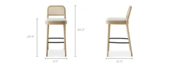 Discount Edith Cane Bar Stool, White Wash Stools & Bar Stools