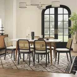 New Edith Cane Chair, Black Dining Chairs