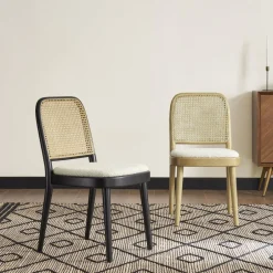 New Edith Cane Chair, Black Dining Chairs