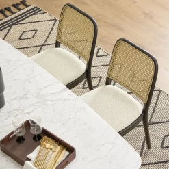 New Edith Cane Chair, Black Dining Chairs