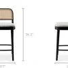 Hot Edith Cane Counter Stool, Black Small Dining Room Furniture|Stools & Bar Stools