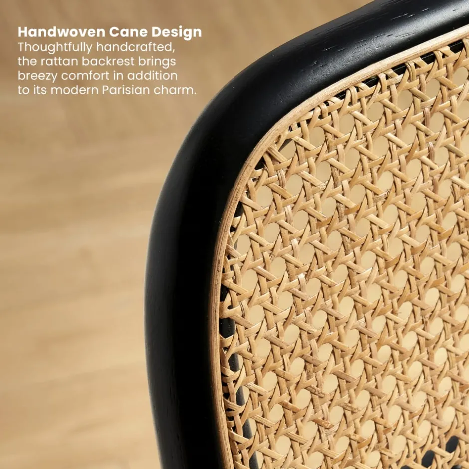 Hot Edith Cane Counter Stool, Black Small Dining Room Furniture|Stools & Bar Stools