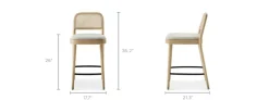 Sale Edith Cane Counter Stool, White Wash Stools & Bar Stools|Small Dining Room Furniture