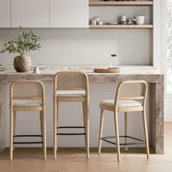 Sale Edith Cane Counter Stool, White Wash Stools & Bar Stools|Small Dining Room Furniture