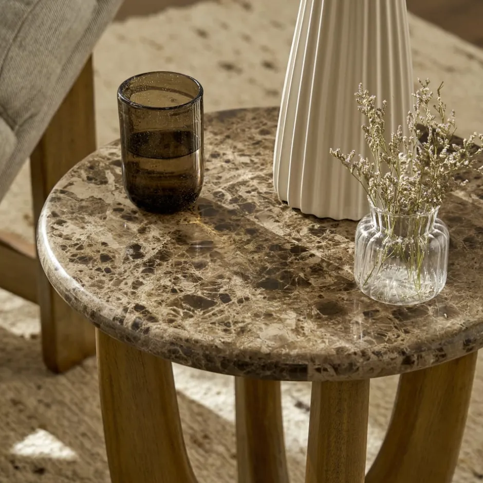 Best Elio Marble Round Side Table Side Tables|Small Living Room Furniture