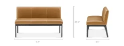 New Elliot Leather Banquette Bench Benches|Small Dining Room Furniture