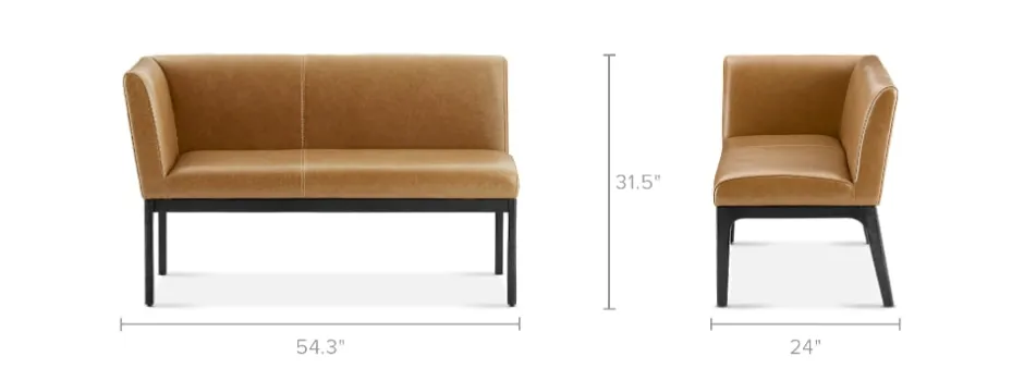 Sale Elliot Leather Left Banquette Bench Benches