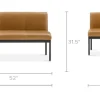 Outlet Elliot Leather L-Shape Banquette Benches|Small Dining Room Furniture