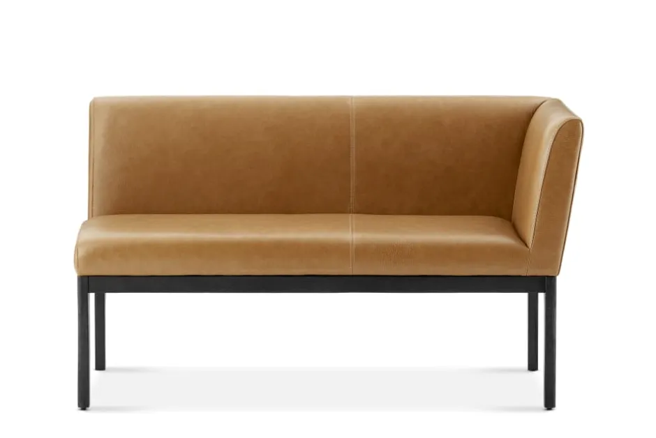 Outlet Elliot Leather Right Banquette Bench Benches|Small Dining Room Furniture
