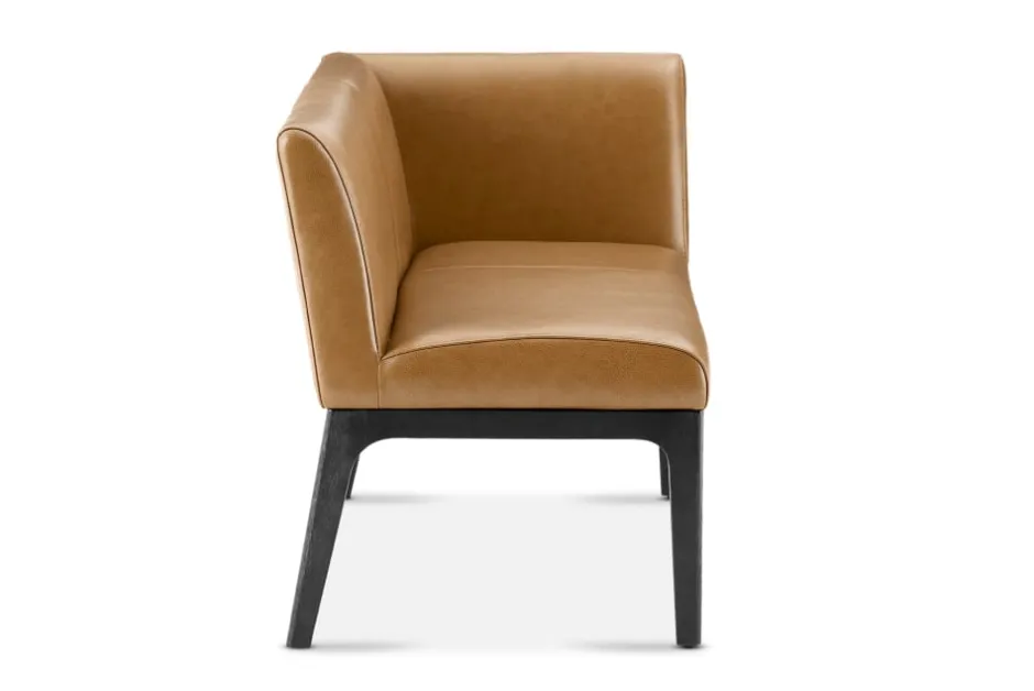 Outlet Elliot Leather Right Banquette Bench Benches|Small Dining Room Furniture