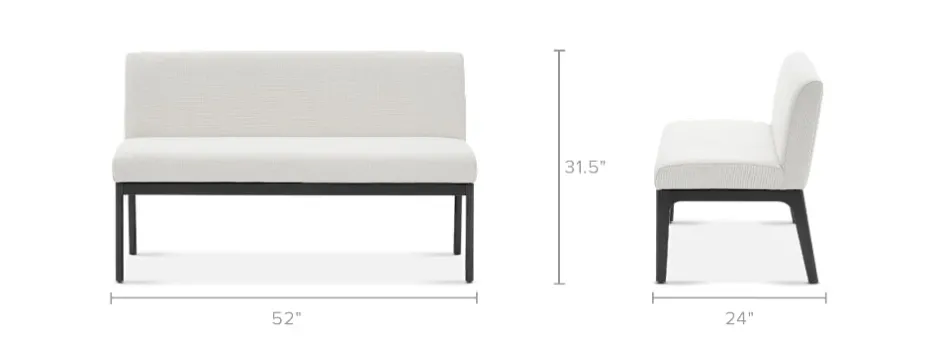 Fashion Elliot Performance Fabric Banquette Bench Benches|Small Dining Room Furniture