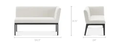 New Elliot Performance Fabric Right Banquette Bench Benches|Small Dining Room Furniture