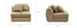 Fashion Fable Leather Armless Sofa Armchairs And Accent Chairs|Leather Sofas