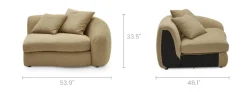 Sale Fable Leather Right Arm Sofa Armchairs And Accent Chairs|Leather Sofas