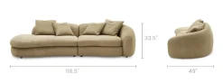 Clearance Fable Leather Side Chaise Sofa Leather Sofas|Sectional Sofas