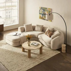 Outlet Fable Performance Fabric Single Arm Sectional Sofa Sectional Sofas