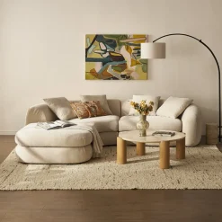 Outlet Fable Performance Fabric Single Arm Sectional Sofa Sectional Sofas