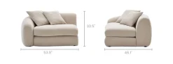 Outlet Fable Performance Fabric Left Arm Sofa Armchairs And Accent Chairs|Modular Sofas