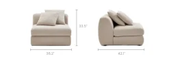 Hot Fable Performance Fabric Armless Sofa Armchairs And Accent Chairs|Modular Sofas