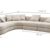Clearance Fable Performance Fabric Extended Chaise Sectional Sofa Sectional Sofas