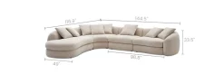Clearance Fable Performance Fabric Extended Chaise Sectional Sofa Sectional Sofas