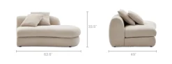 New Fable Performance Fabric Right Chaise Modular Sofas|Loveseats