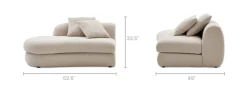 New Fable Performance Fabric Left Chaise Modular Sofas|Loveseats