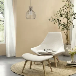 Online Gable Bouclé High Armchair & Ottoman Set Armchairs And Accent Chairs|Living Room Sets