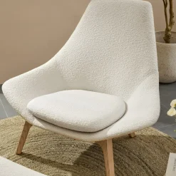 Online Gable Bouclé High Armchair & Ottoman Set Armchairs And Accent Chairs|Living Room Sets