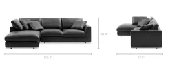 Sale Hamilton Leather Chaise Sectional Sofa Leather Sofas|Sectional Sofas