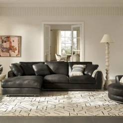 Sale Hamilton Leather Chaise Sectional Sofa Leather Sofas|Sectional Sofas