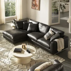 Sale Hamilton Leather Chaise Sectional Sofa Leather Sofas|Sectional Sofas