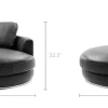 Outlet Hamilton Leather Round Swivel 1.5 Seater Armchair Armchairs And Accent Chairs