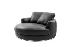 Outlet Hamilton Leather Round Swivel 1.5 Seater Armchair Armchairs And Accent Chairs