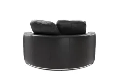 Outlet Hamilton Leather Round Swivel 1.5 Seater Armchair Armchairs And Accent Chairs