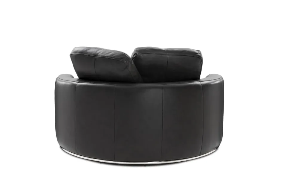 Outlet Hamilton Leather Round Swivel 1.5 Seater Armchair Armchairs And Accent Chairs