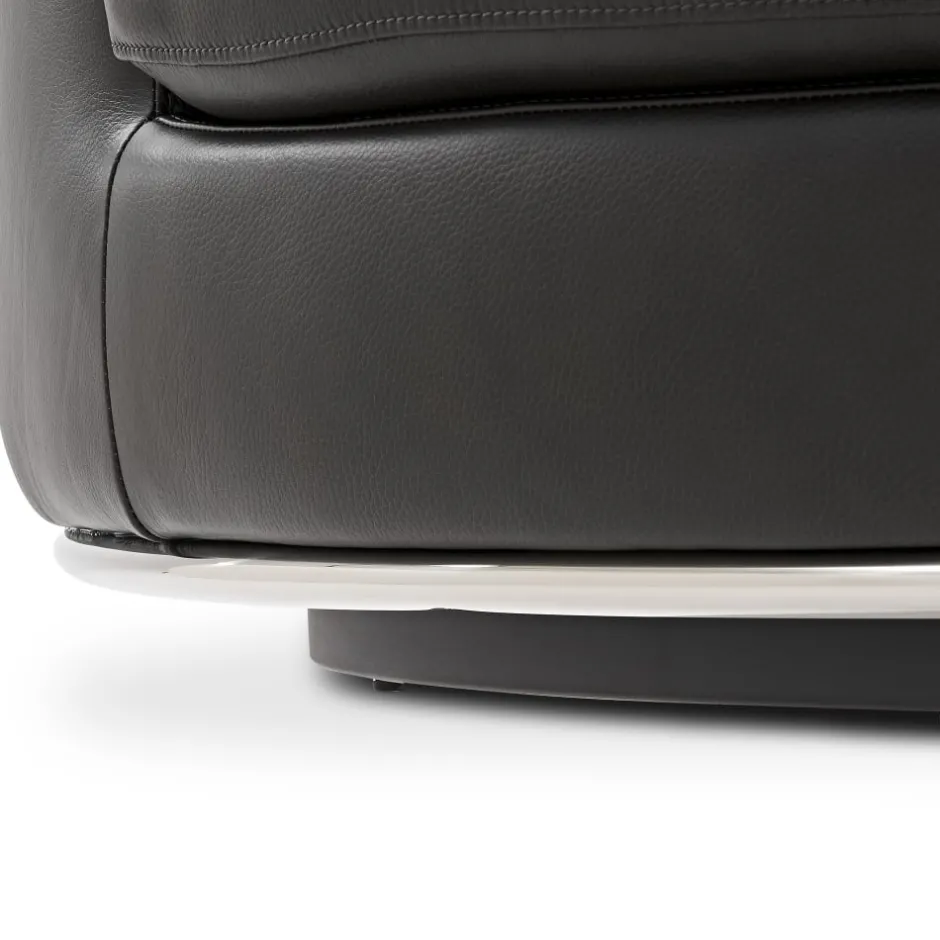 Outlet Hamilton Leather Round Swivel 1.5 Seater Armchair Armchairs And Accent Chairs