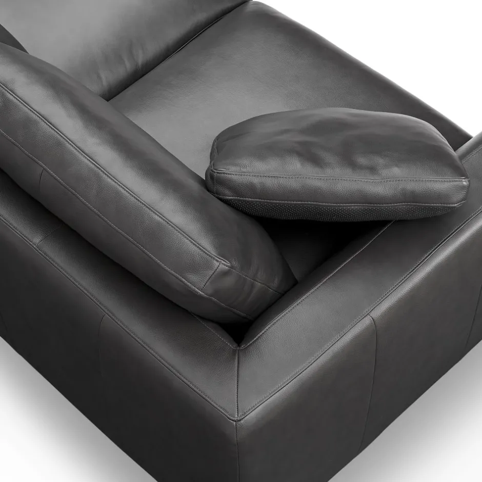 Outlet Hamilton Leather Round Swivel 1.5 Seater Armchair Armchairs And Accent Chairs