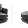Sale Hamilton Leather Round Swivel Armchair Armchairs And Accent Chairs